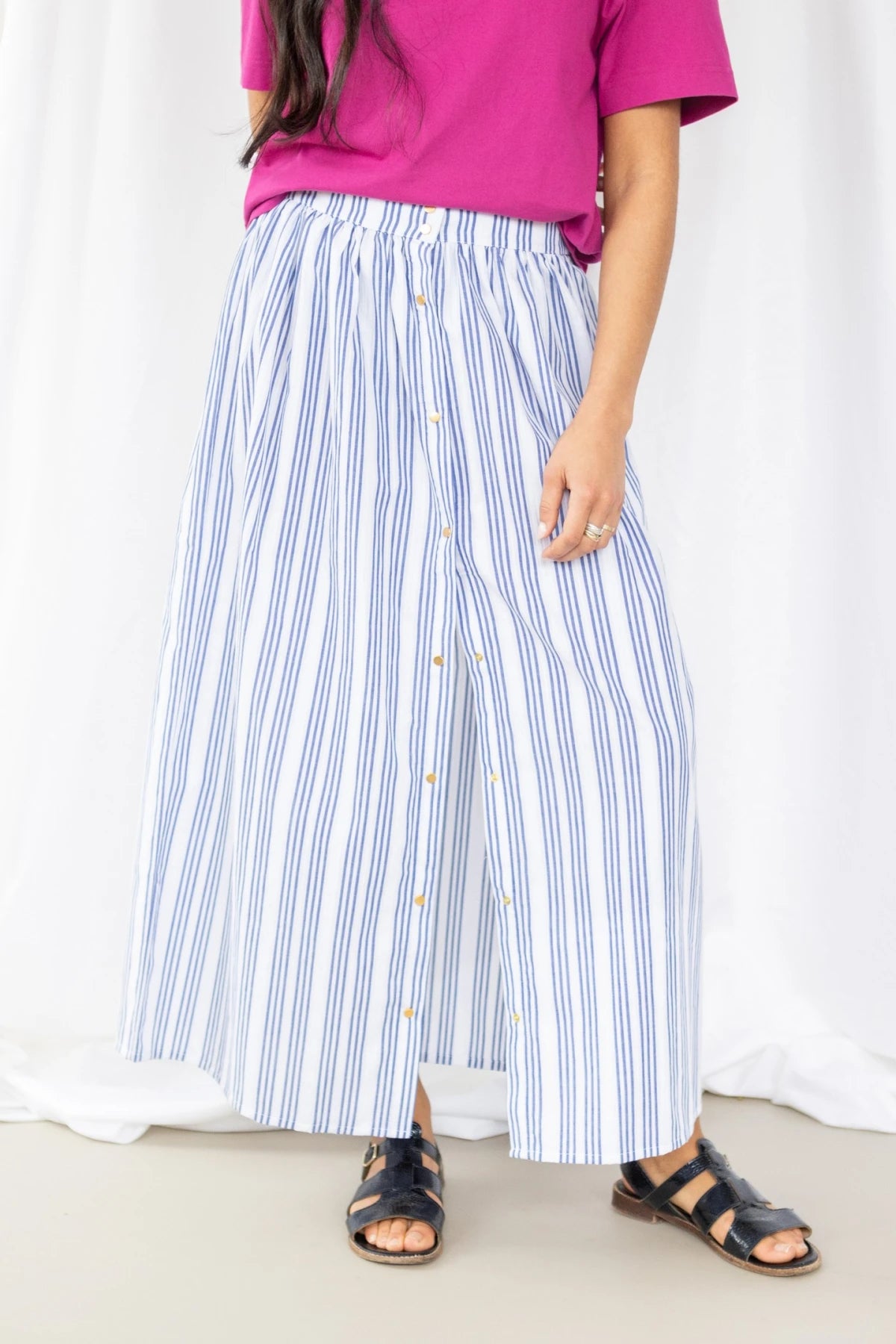 Jupe NEELI rayée bleu