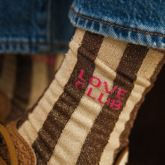 Chaussettes BRIGITTE rayures roses