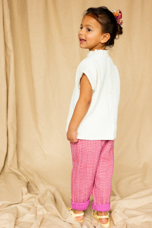 Pantalon PREETI vichy rose