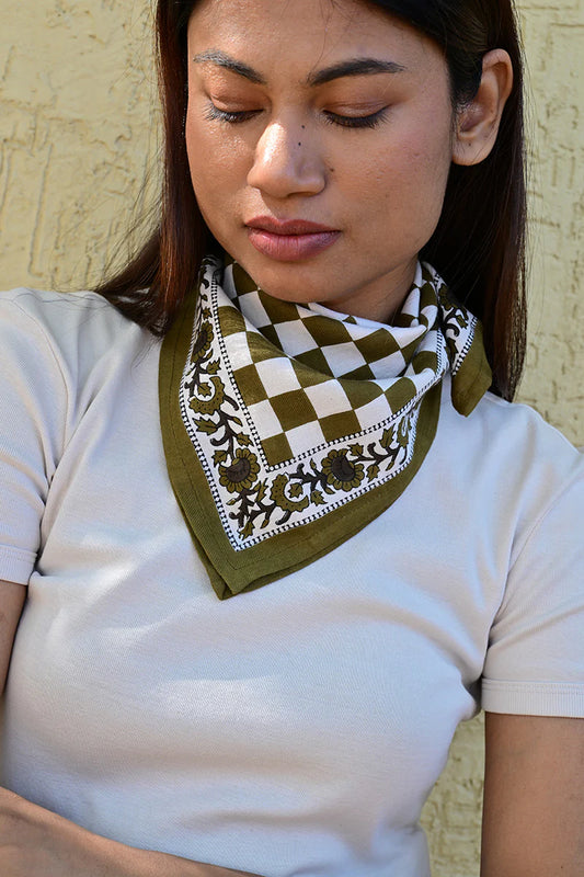 Petit foulard CHECKS vert