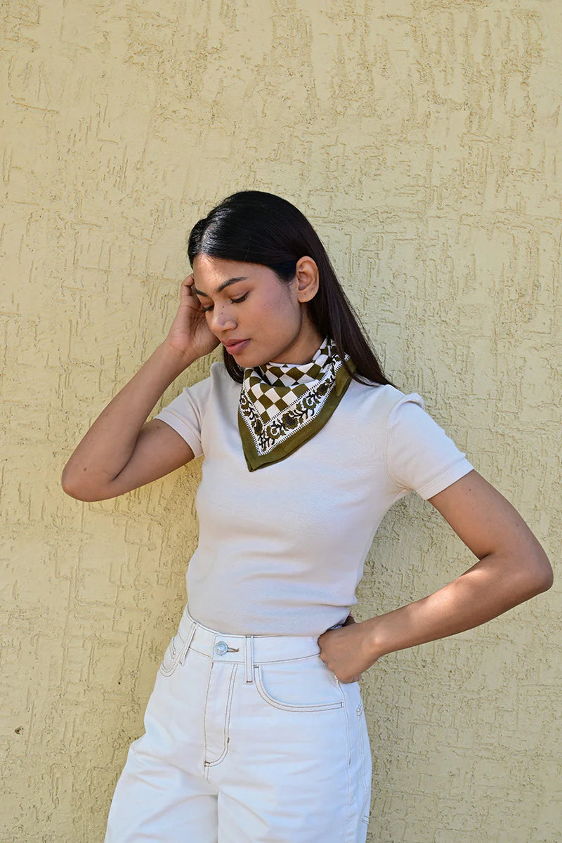 Petit foulard CHECKS vert