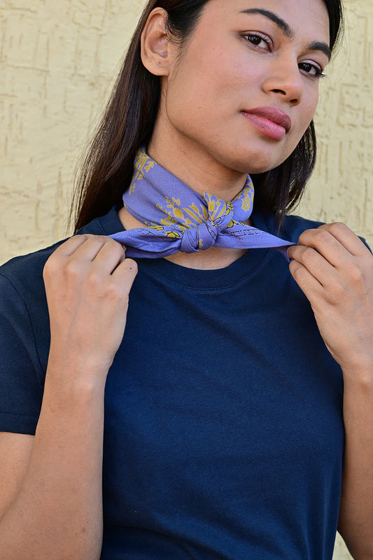Petit foulard GALATIE bleu horizon