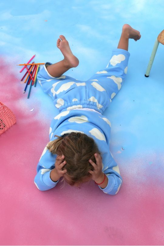 Sweat NUAGES bleu kid