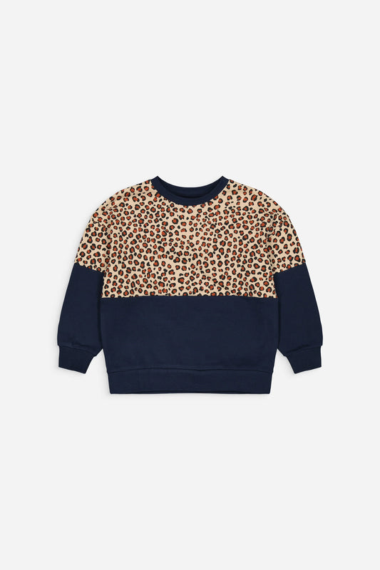 Sweat EDITH BICOLORE léopard kid