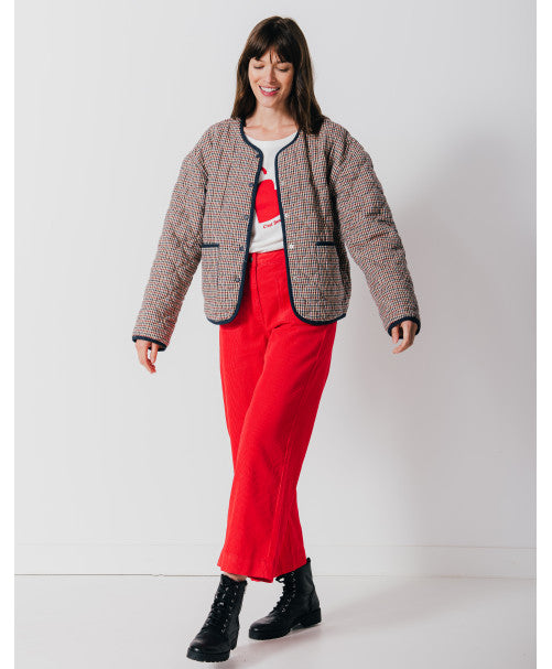 Veste DANY carreaux marine