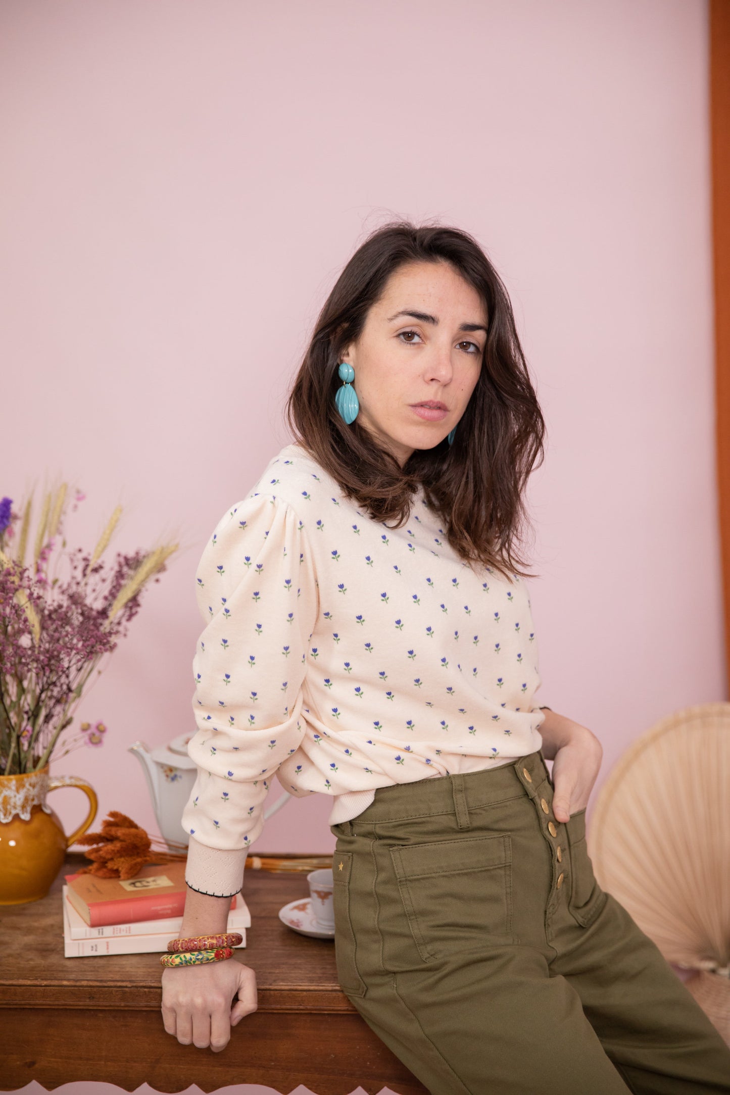 Boucles d'oreilles FANY aquamarine