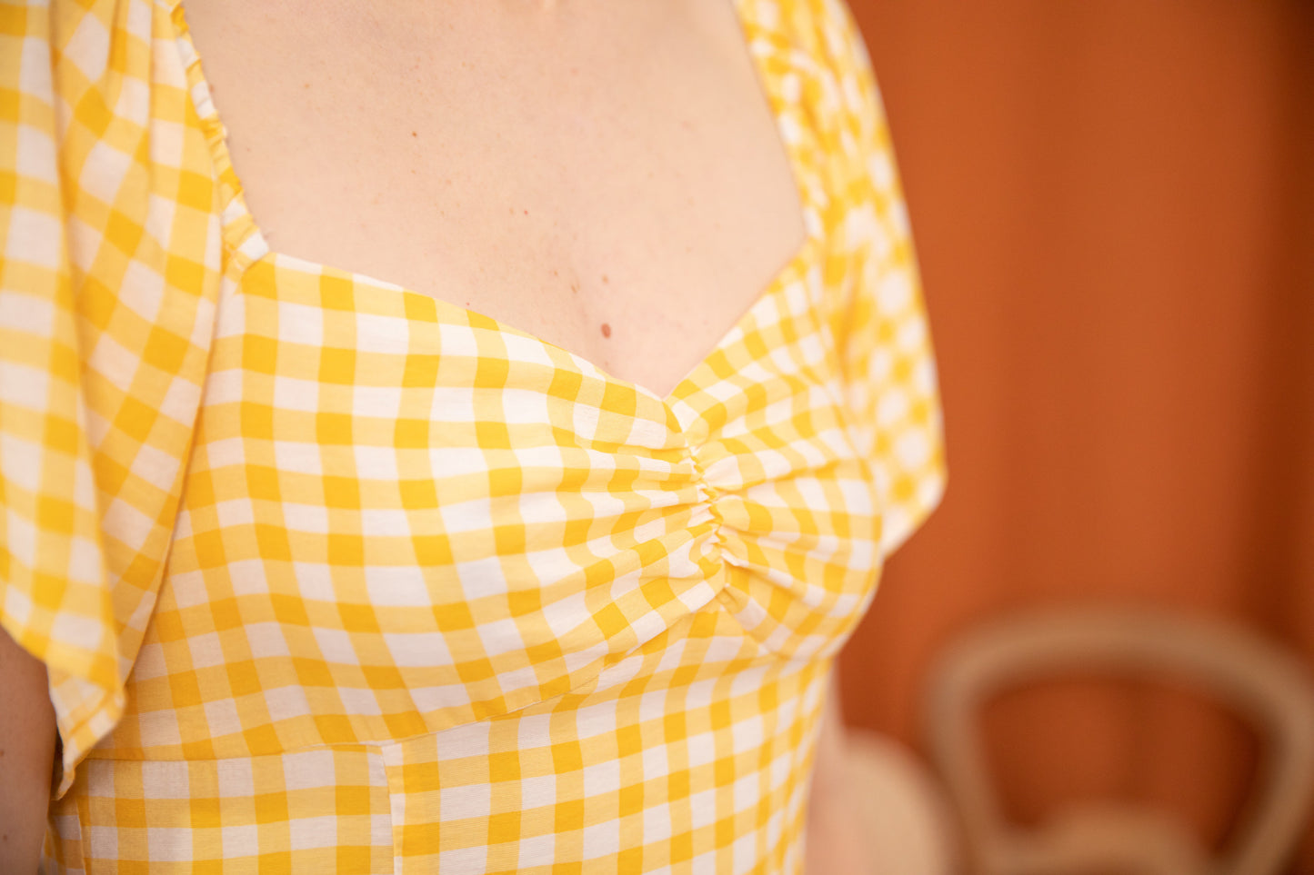 Robe midi VICHY jaune