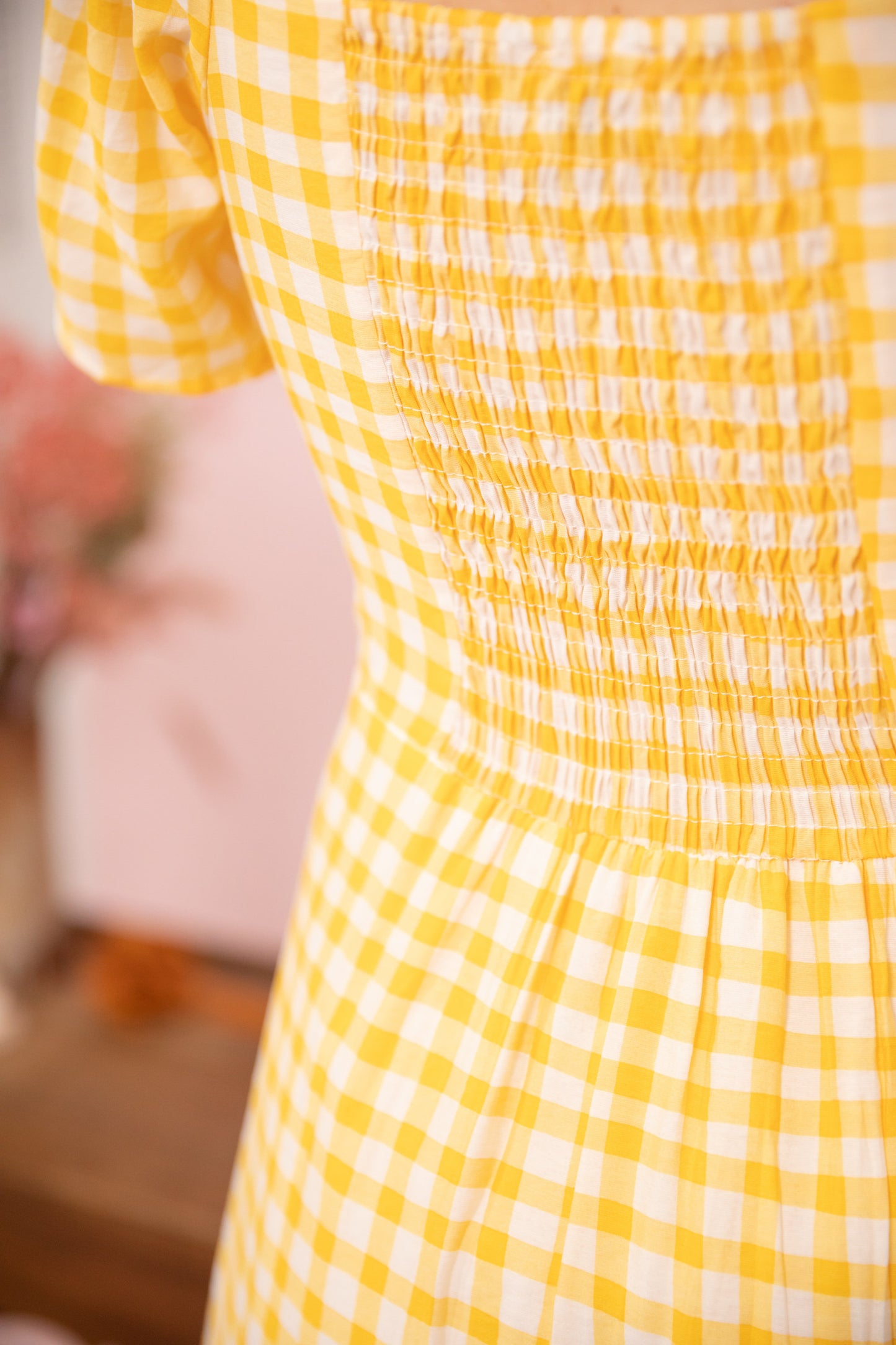 Robe midi VICHY jaune