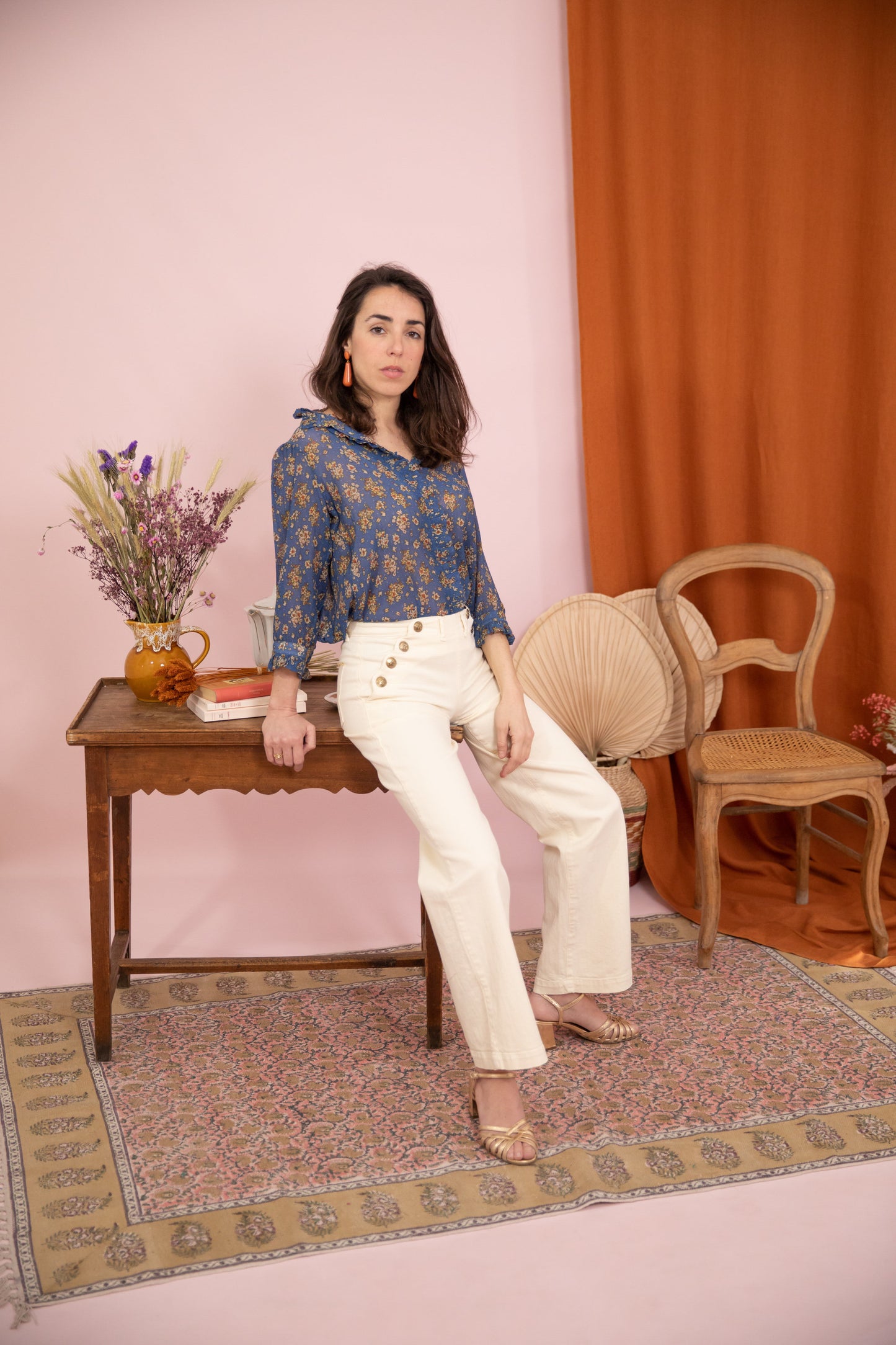 Blouse FLORAL bleu