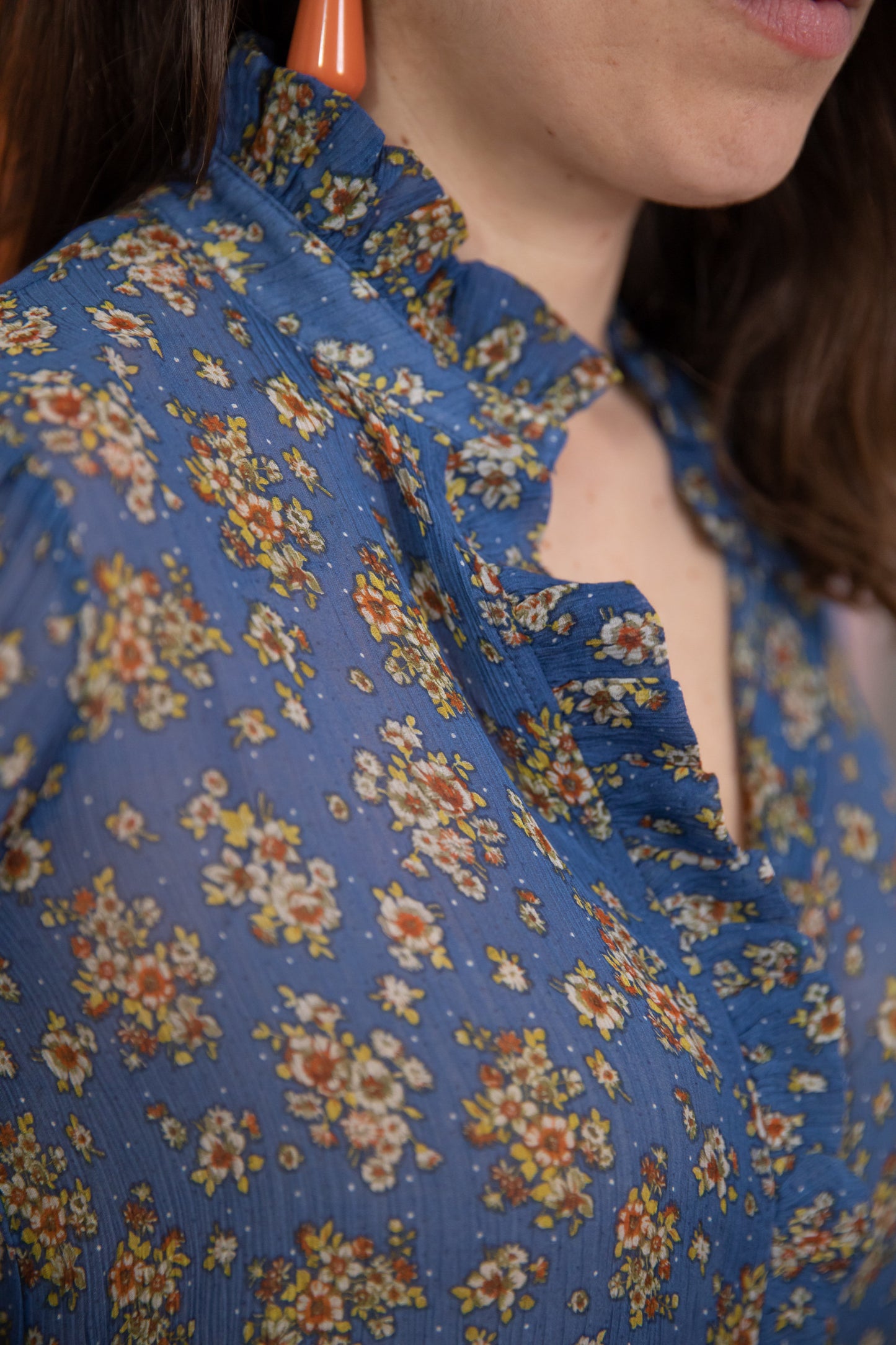 Blouse FLORAL bleu