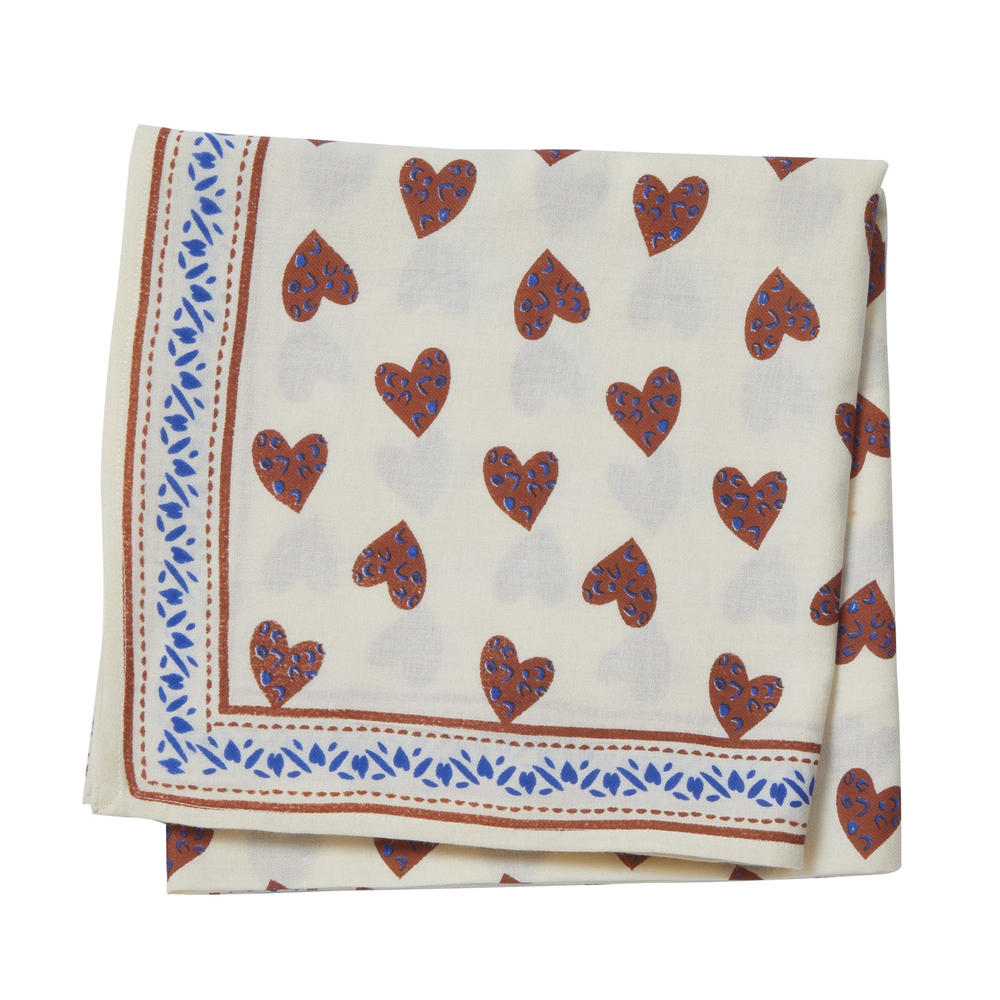 Petit foulard COEUR SAUVAGE écru