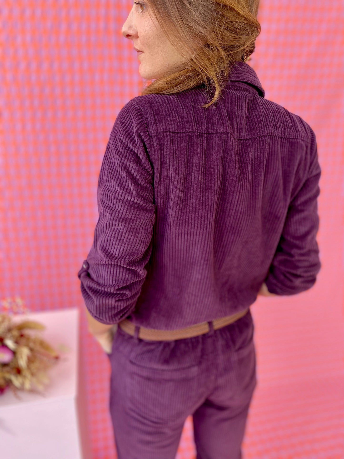 Combinaison velours aubergine