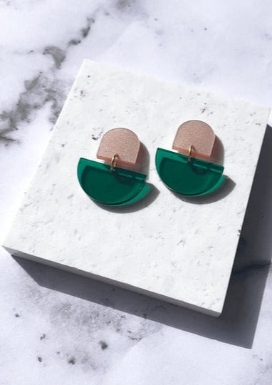 Boucles d'oreilles CARA green