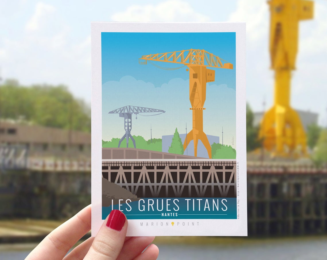 Carte postale LES GRUES TITANS