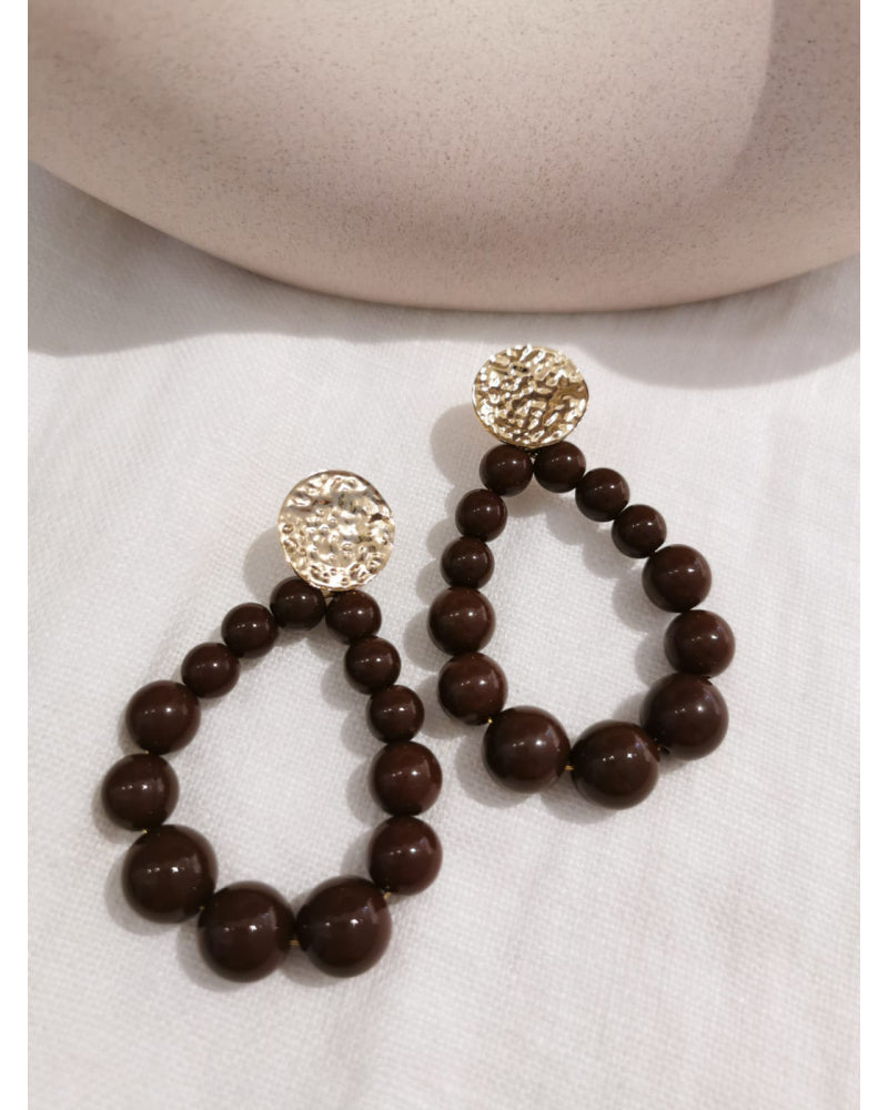 Boucles d'oreilles ELSA marron