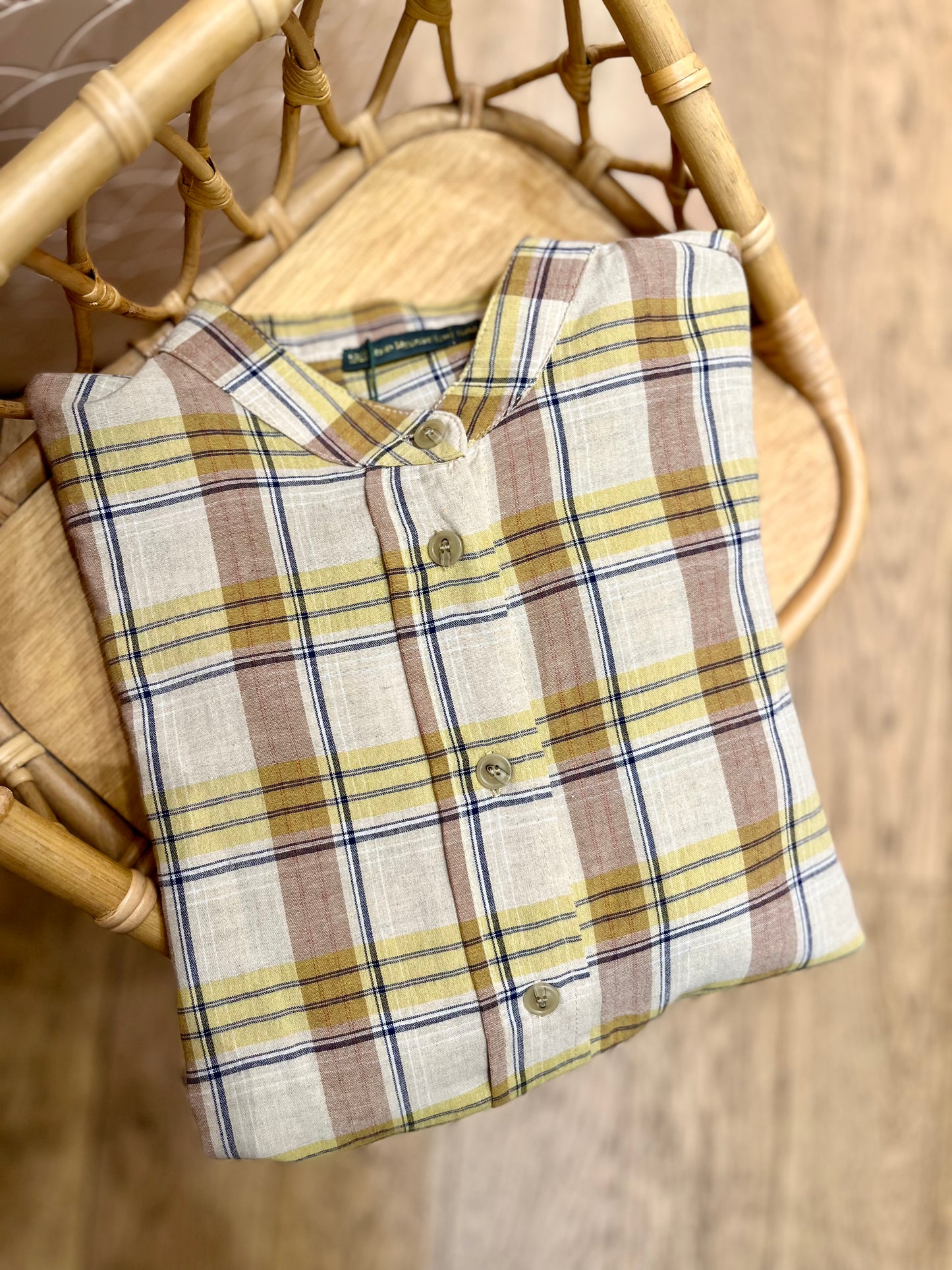 Chemise LOVY carreaux jaune