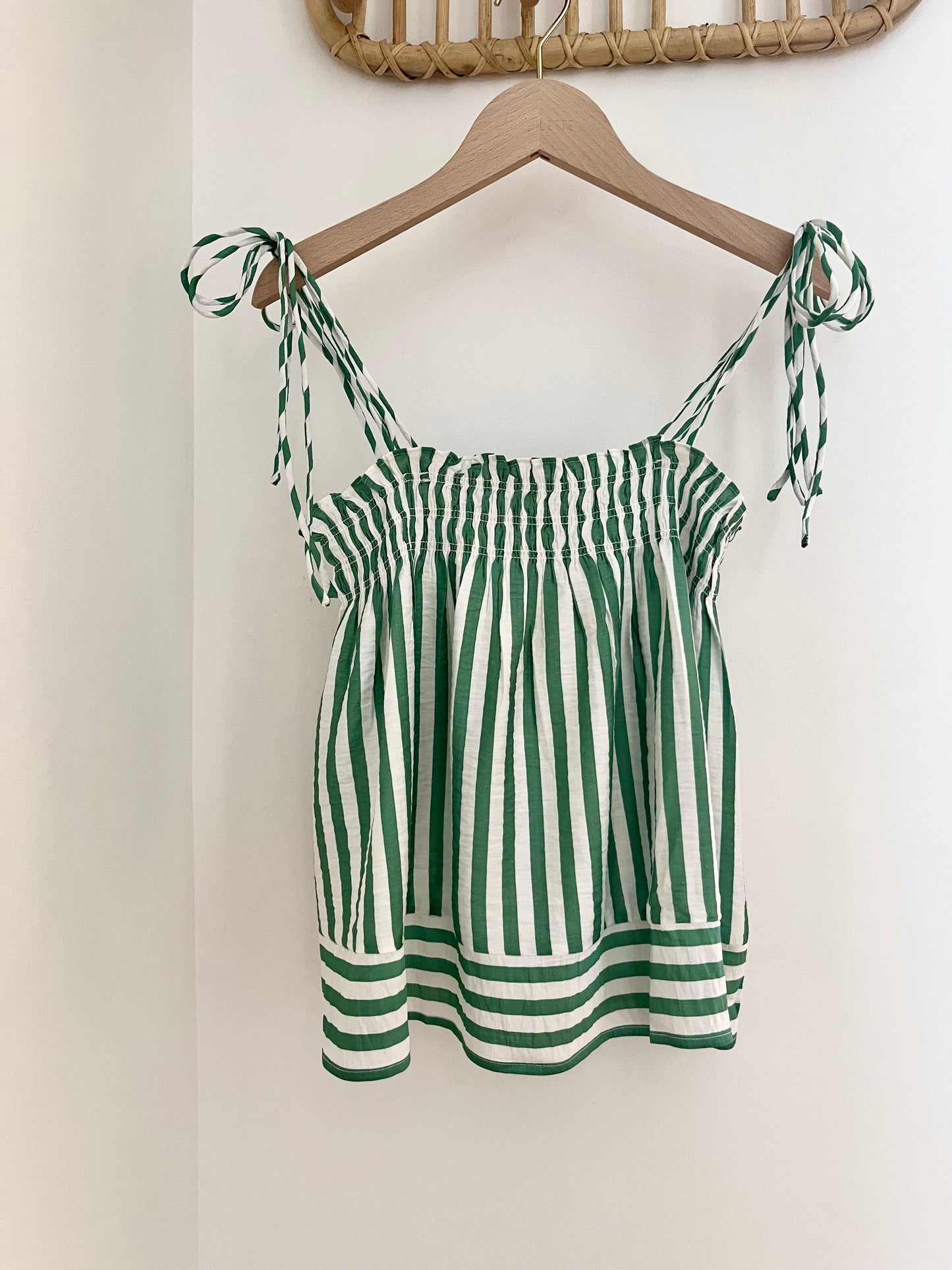 Top LOUISE rayé vert