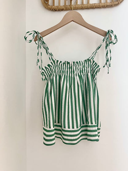 Top LOUISE rayé vert