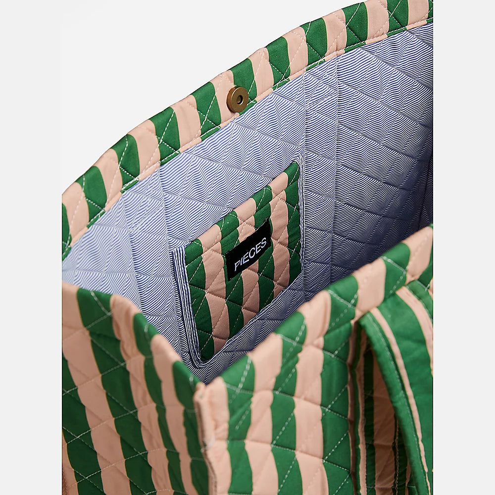 Cabas BIANCA rayé vert
