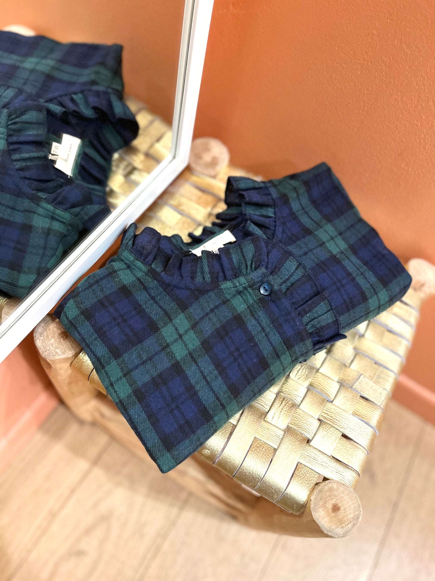 Chemisier PAULA tartan bleu