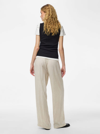 Pantalon PIA rayé beige