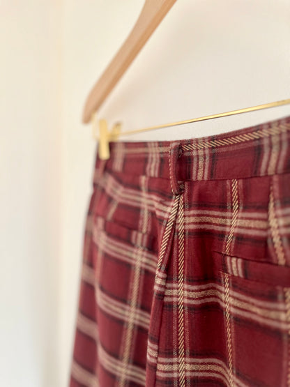 Pantalon ROBBY carreaux bordeaux