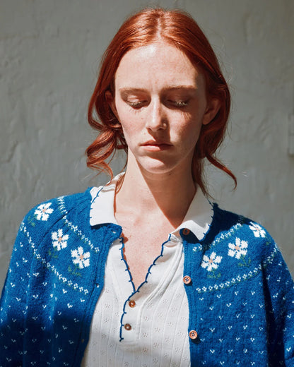 Gilet CAMOMILLE marguerite bleu royal
