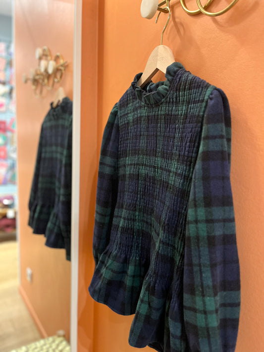 Blouse FAUSTIN tartan bleu