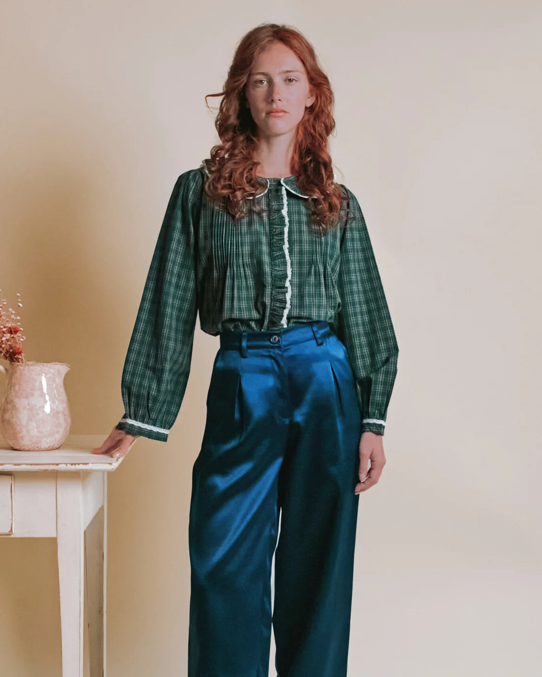 Chemise EBOTO carreaux verte