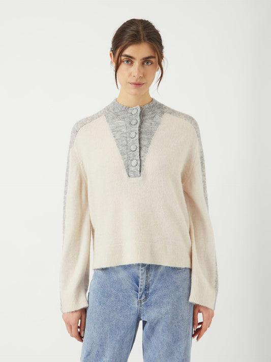 Pull VIVIO gris/écru