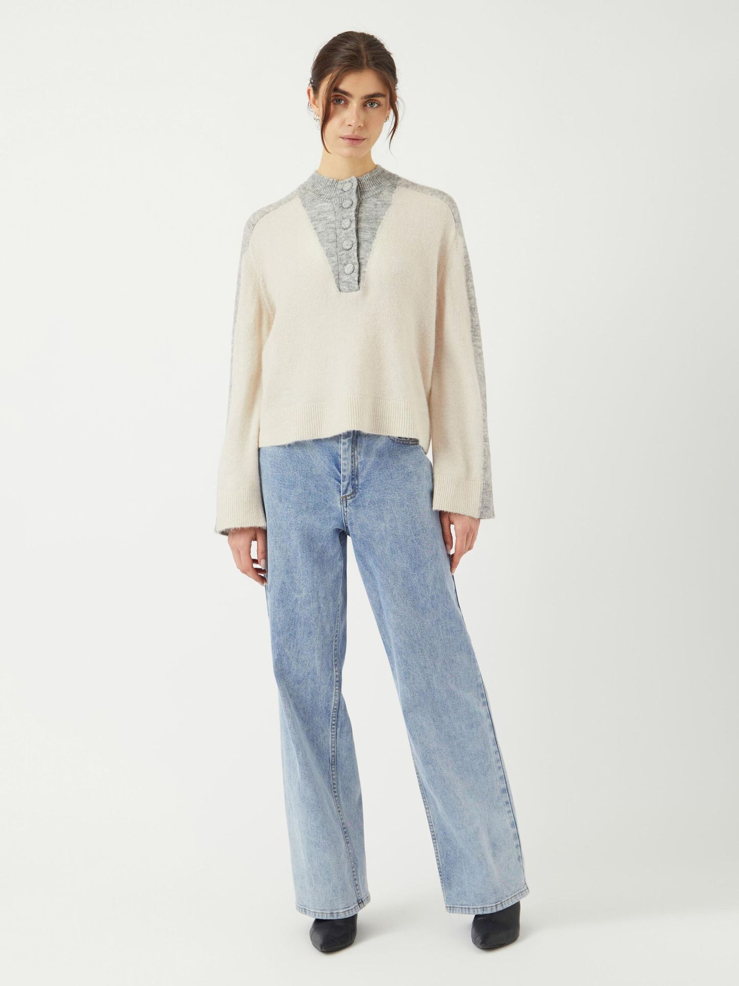 Pull VIVIO gris/écru