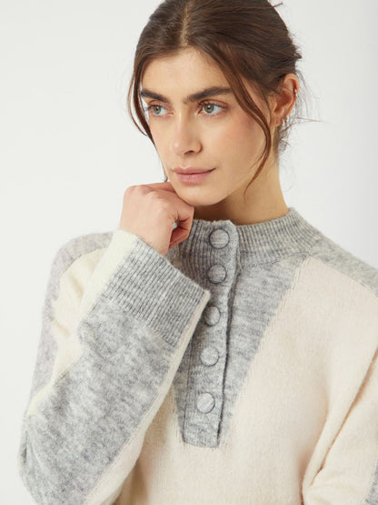 Pull VIVIO gris/écru