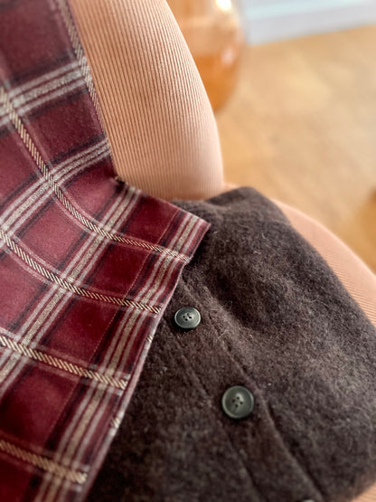 Pantalon ROBBY carreaux bordeaux