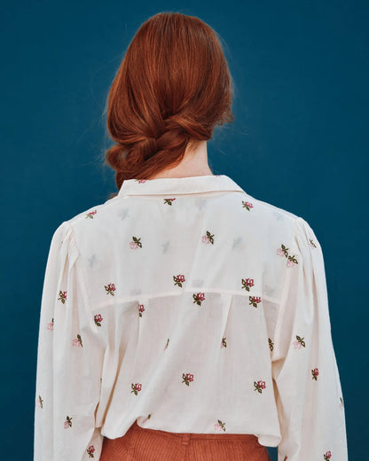 Chemise CALYPSO brodée rose