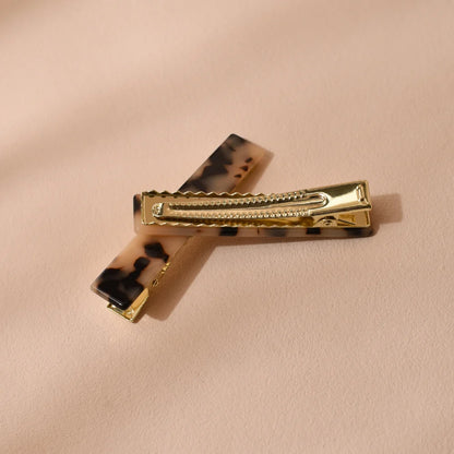 Duo barrettes crocodiles écailles