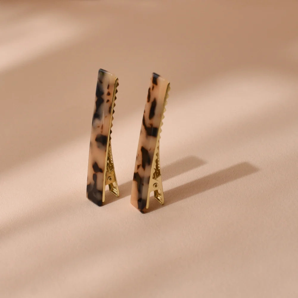 Duo barrettes crocodiles écailles