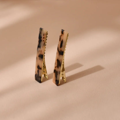 Duo barrettes crocodiles écailles