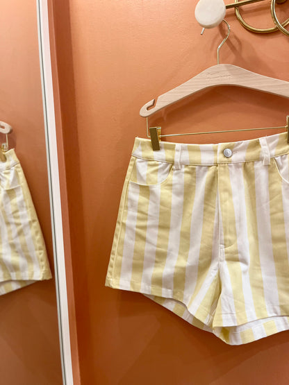 Short ROMANE rayé jaune