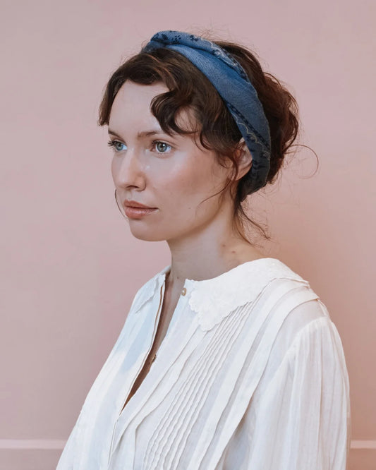 Foulard à nouer tulipe bleu