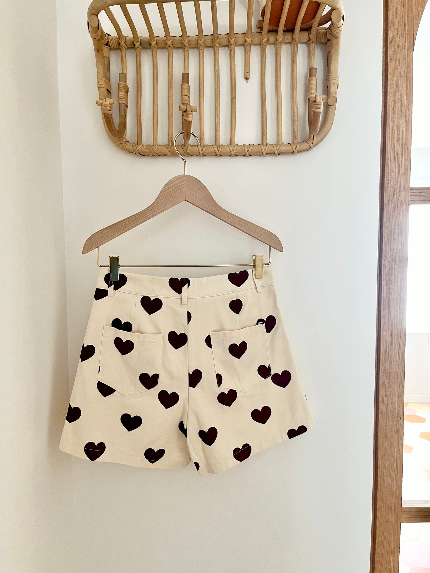 Short CHARLIE coeurs bordeaux