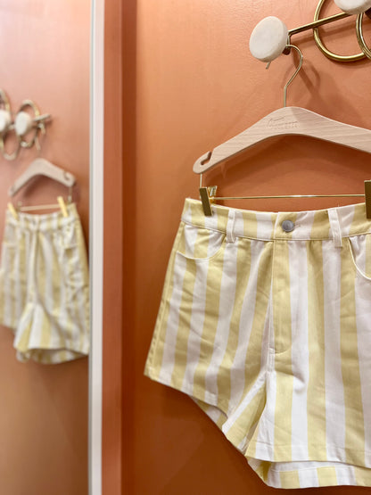 Short ROMANE rayé jaune