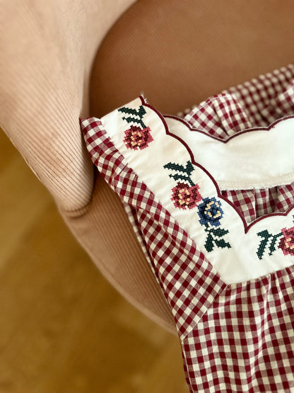 Blouse FAUSTINE vichy brodée