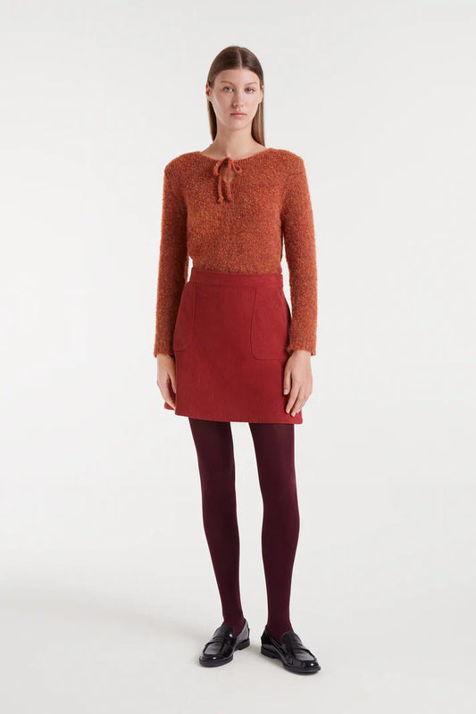 Jupe PAOLA velours terracotta