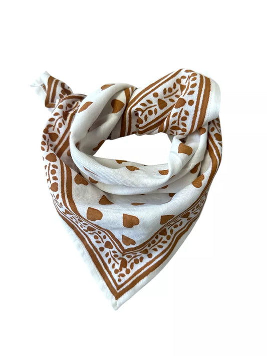 Petit Foulard GABRIEL COEUR cannelle