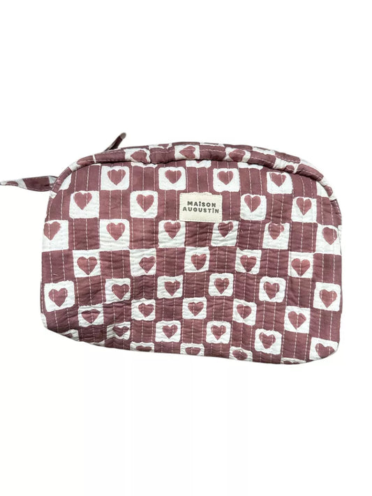 Trousse de toilette JULIETTE COEUR vert marron