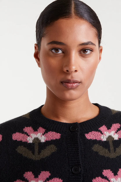 Gilet LUNA jacquard fleurs