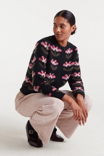 Gilet LUNA jacquard fleurs