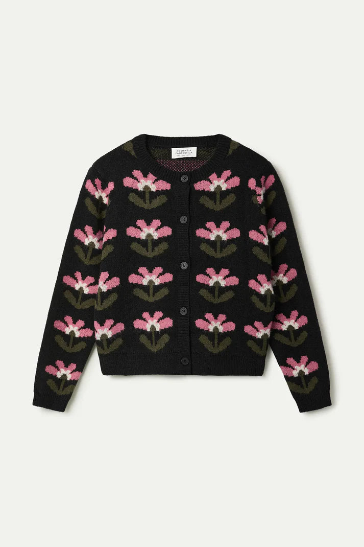 Gilet LUNA jacquard fleurs