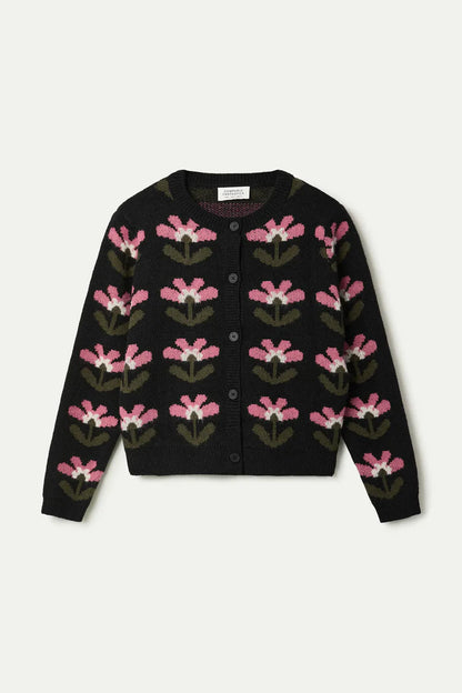 Gilet LUNA jacquard fleurs