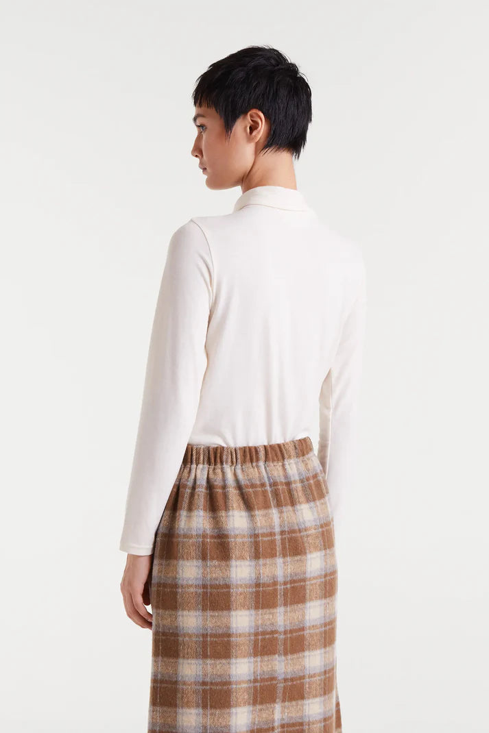 Jupe CÉLIA carreaux beige/marron